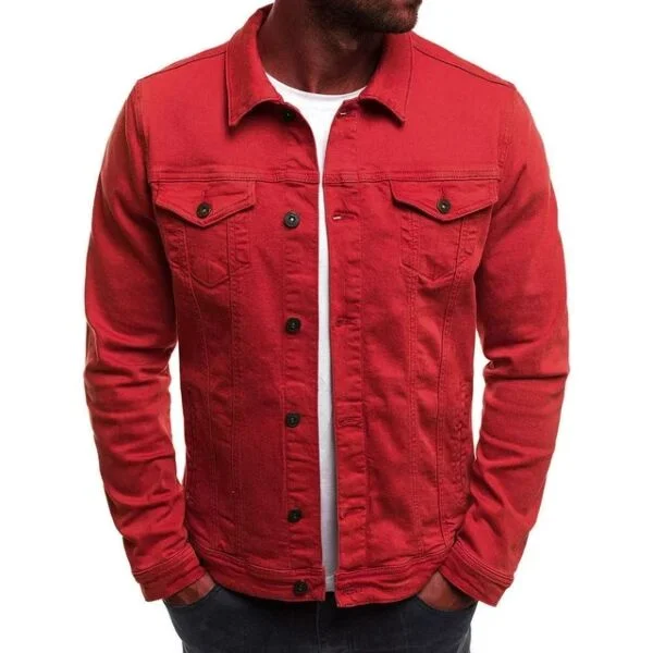 Dark Red Denim Jacket