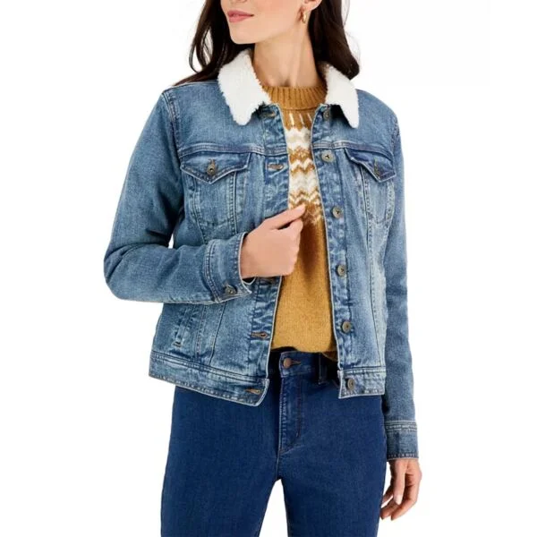 Denim Jacket with Sherpa Collar