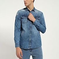 Acid Wash Denim Shirt