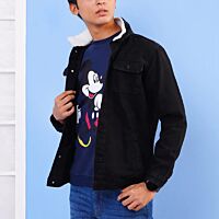 Black Denim Sherpa Jacket