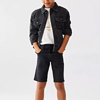 Black Slim Fit Denim Shorts