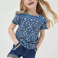 Floral Denim Shorts