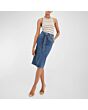 Long Pencil Denim Skirt