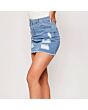 Denim Skirt With Frayed Hem