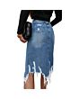 Distressed Midi Denim Skirt