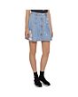 Denim Pleated Mini Skirt