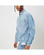 Distressed Slim Denim Shirt