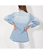 Distressed Slim Fit Denim Shirt