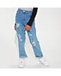 Distressed Straight Leg Jeans