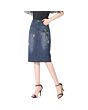 Denim Pencil Midi Skirt