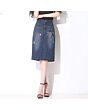 Denim Pencil Midi Skirt