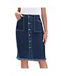 Dark Wash Denim Midi Skirt