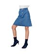 Midi A-Line Denim Skirt
