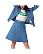 Midi A-Line Denim Skirt