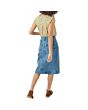 Button Front Denim Midi Skirt
