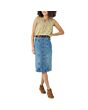 Button Front Denim Midi Skirtt