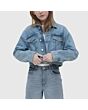 Oversized Cropped Denim Jacket