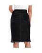 Black Raw Hem Denim Skirt