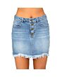 Raw Edge Denim Mini Skirt