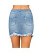 Raw Edge Denim Mini Skirt