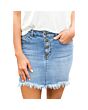 Raw Edge Denim Mini Skirt