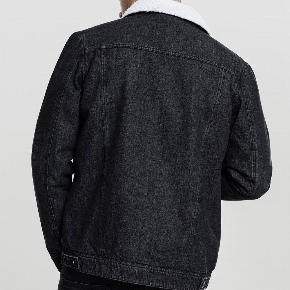 Black Sherpa Jean Jacket - Black Sherpa Trucker Jacket