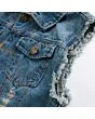 Cropped Denim Vest
