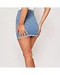 Denim Skirt With Frayed Hem