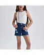 Distressed Denim Shorts