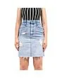 Distressed Mini Denim Skirt