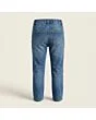 Kids' pull-on jeans, made to measure, mid wash, back view showing the pockets and yoke