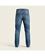 Men's athletic taper jeans, made to measure, mid wash, back view showing the pockets and yoke