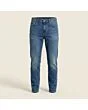 Men's athletic taper jeans, made to measure, mid wash, front view