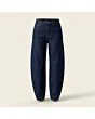 Women's barrel jeans, made to measure, dark wash