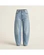 Women's barrel jeans, made to measure, light wash