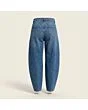 Women's barrel jeans, made to measure, mid wash, back view showing the pockets and yoke