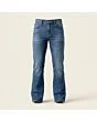 Men's bootcut jeans, made to measure, mid wash, front view