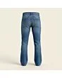 Men's bootcut jeans, made to measure, mid wash, back view showing the pockets and yoke