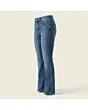 Women's bootcut jeans, made to measure, mid wash, side view