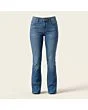 Women's bootcut jeans, made to measure, mid wash, front view