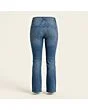 Women's bootcut jeans, made to measure, mid wash, back view showing the pockets and yoke