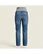Women's maternity jeans, made to measure, mid wash, back view showing the pockets and yoke