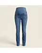 Women's maternity jeans, made to measure, mid wash, front view