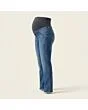 Women's maternity jeans, made to measure, mid wash, side view