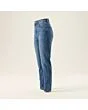 Women's mom jeans, made to measure, mid wash, side view
