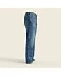 Men's relaxed jeans, made to measure, mid wash, side view