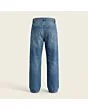 Men's relaxed jeans, made to measure, mid wash, back view showing the pockets and yoke