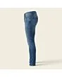 Men's skinny jeans, made to measure, mid wash, side view