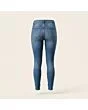 Women's skinny jeans, made to measure, mid wash, back view showing the pockets and yoke