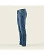 Men's slim jeans, made to measure, mid wash, side view